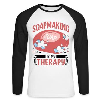 Soap Bath Soap Natural Soap - Unisex Long Sleeve Baseball T-Shirt - white/black - Front - Nik (191cm)