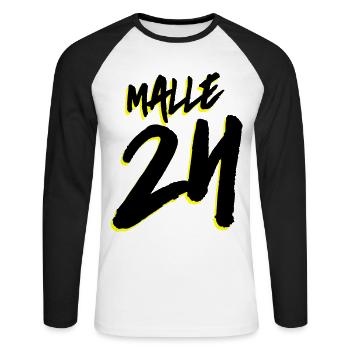 Malle 24 Mallorca - T-shirt baseball manches longues Homme - blanc/noir - Devant - Nik (191cm)