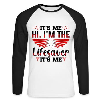 Flight Nurse Medical Transport - Unisex Long Sleeve Baseball T-Shirt - white/black - Front - Nik (191cm)