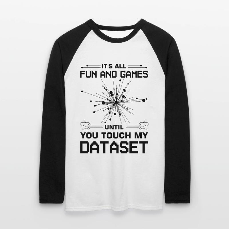 Machine Learning Algorithmen KI Datenanalyst Unisex Baseballshirt langarm