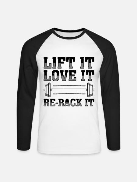 Gym Etiquette und Hygiene Leitfaden - Unisex Baseballshirt langarm - Weiß/Schwarz