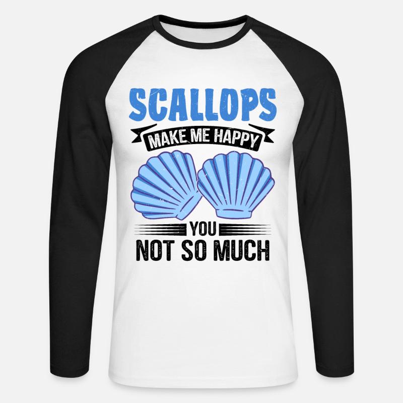 Seashell Shell Collector Scallop - Unisex Long Sleeve Baseball T-Shirt - white/black