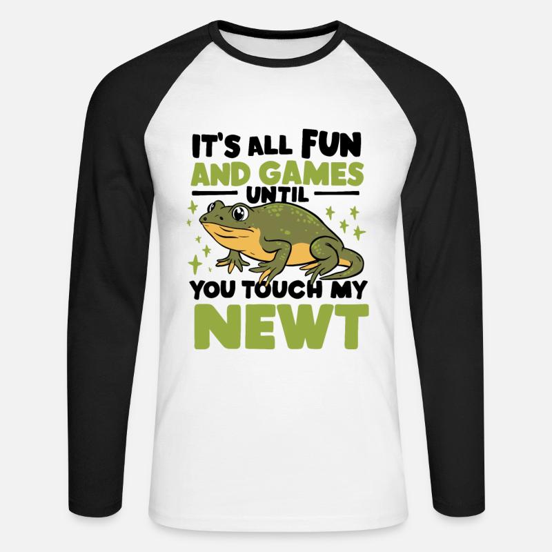Witziger Molch Spruch - Unisex Baseballshirt langarm - Weiß/Schwarz