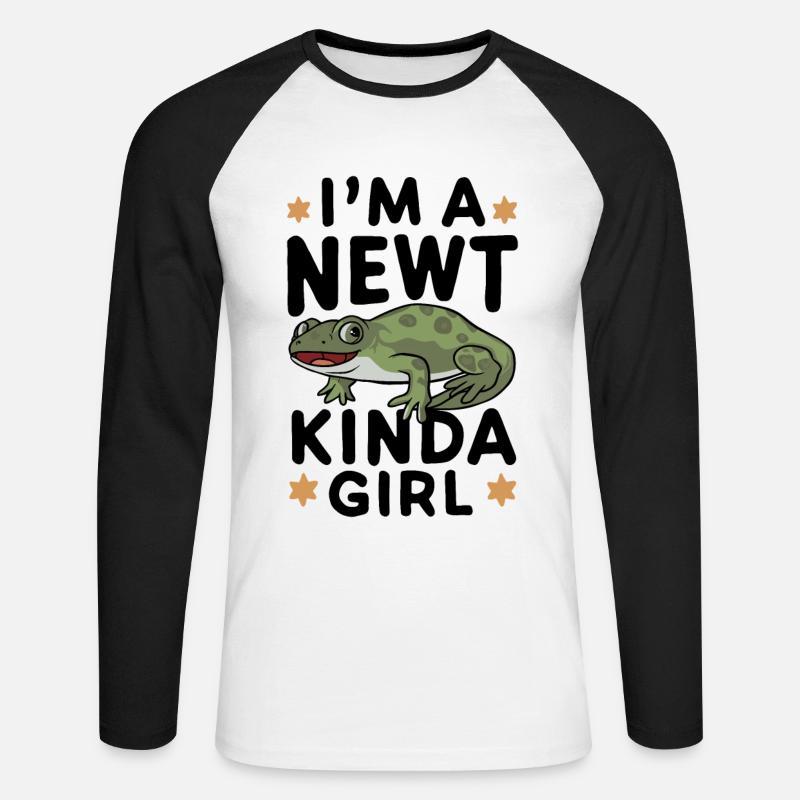 Witziger Molch Spruch - Unisex Baseballshirt langarm - Weiß/Schwarz