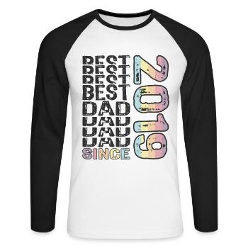 Best dad in the world since 2019 Father's Day - Unisex Long Sleeve Baseball T-Shirt - white/black - Front - Nik (191cm)