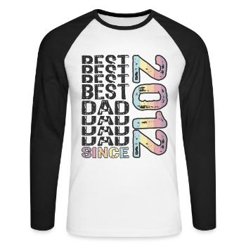 Best dad in the world since 2012 Father's Day - Unisex Long Sleeve Baseball T-Shirt - white/black - Front - Nik (191cm)
