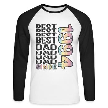 Bester Papa der Welt seit 1994 Vatertag - Unisex Baseballshirt langarm - Weiß/Schwarz - Vorne - Nik (191cm)