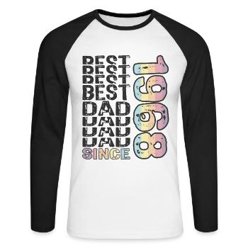 Bester Papa der Welt seit 1968 Vatertag - Unisex Baseballshirt langarm - Weiß/Schwarz - Vorne - Nik (191cm)