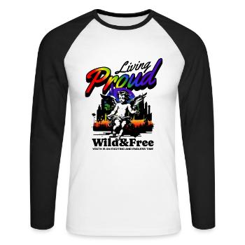Love Is Love Pride Colors Of Rainbow Equality - Unisex Long Sleeve Baseball T-Shirt - white/black - Front - Nik (191cm)