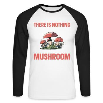 Spannender Als Einen Neuen Pilz Zu Finden - Unisex Baseballshirt langarm - Weiß/Schwarz - Vorne - Nik (191cm)