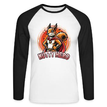 Zeigen Sie Sich Von Ihrer Skurrilen Seite Mit - Unisex Baseballshirt langarm - Weiß/Schwarz - Vorne - Nik (191cm)