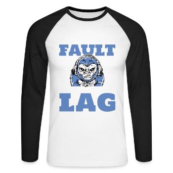 Play Controller Gaming "es Ist Nicht Meine Schuld, - Unisex Baseballshirt langarm - Weiß/Schwarz - Vorne - Nik (191cm)