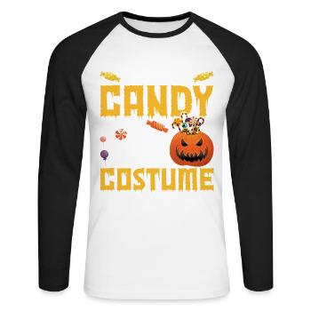 Halloween costume that is my candy tester - Unisex Long Sleeve Baseball T-Shirt - white/black - Front - Nik (191cm)