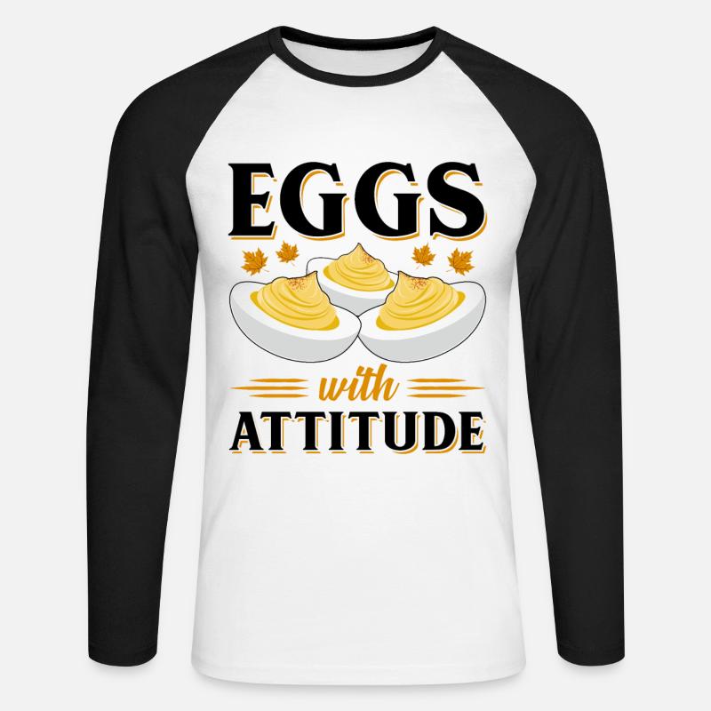 Devil's Egg Spell - Unisex Long Sleeve Baseball T-Shirt - white/black