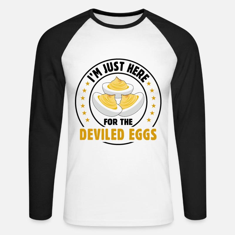 Devil's Egg Spell - Unisex Long Sleeve Baseball T-Shirt - white/black