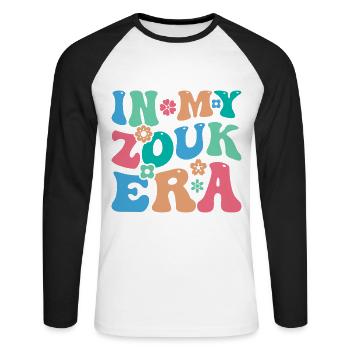 Witziger Zouk Tänzer Spruch - Unisex Baseballshirt langarm - Weiß/Schwarz - Vorne - Nik (191cm)