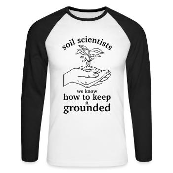 Soil Scientist Pedology - Unisex Long Sleeve Baseball T-Shirt - white/black - Front - Nik (191cm)