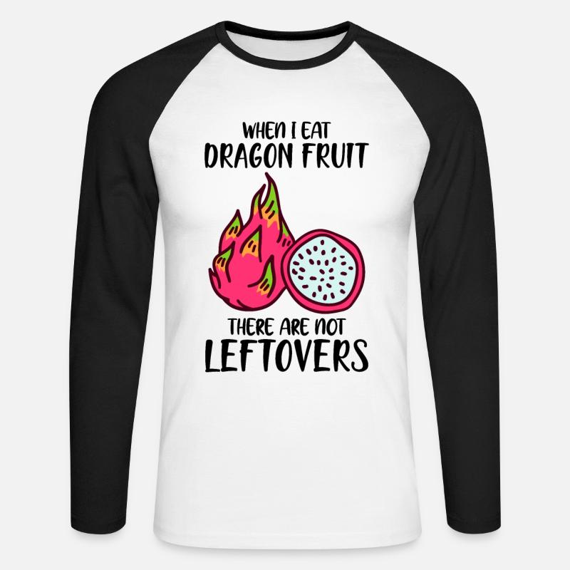 WItziger Drachenfrucht Spruch - Unisex Baseballshirt langarm - Weiß/Schwarz
