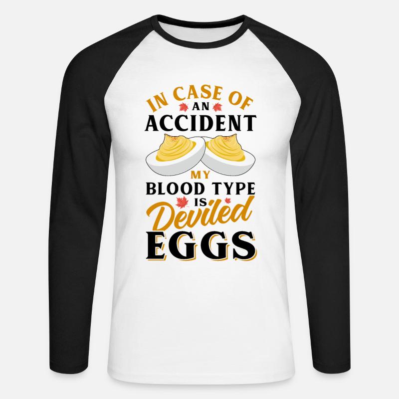 Teufelsei Spruch - Unisex Baseballshirt langarm - Weiß/Schwarz