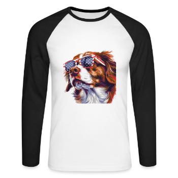 Poussez le style au niveau supérieur avec notre Cool Dog - T-shirt baseball manches longues Homme - blanc/noir - Devant - Nik (191cm)