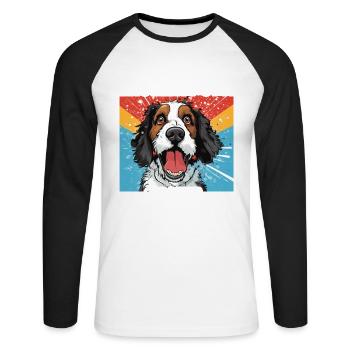Eigentum Eines Verwöhnten Bernedoodle - Unisex Baseballshirt langarm - Weiß/Schwarz - Vorne - Nik (191cm)