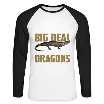 Je ne veux pas me vanter, mais je suis un gros problème - T-shirt baseball manches longues Homme - blanc/noir - Devant - Nik (191cm)