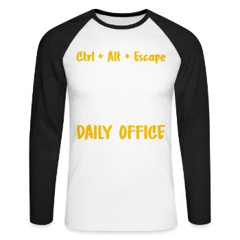 Office Humor - Unisex Long Sleeve Baseball T-Shirt - white/black - Front - Nik (191cm)