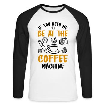 Office Humor - Unisex Long Sleeve Baseball T-Shirt - white/black - Front - Nik (191cm)
