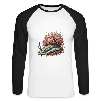 Nudibranch Sea Slug Whisperer - Unisex Baseballshirt langarm - Weiß/Schwarz - Vorne - Nik (191cm)