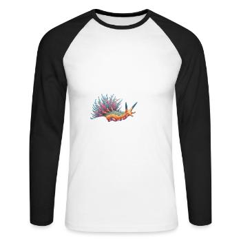 I'm not lazy, I'm energy efficient, - Unisex Long Sleeve Baseball T-Shirt - white/black - Front - Nik (191cm)