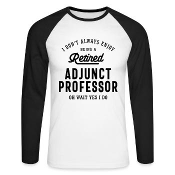 Retired Adjunct Professor Pride - Unisex Long Sleeve Baseball T-Shirt - white/black - Front - Nik (191cm)