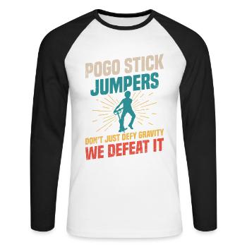 Les sauteurs de pogo-stick défient non seulement le - T-shirt baseball manches longues Homme - blanc/noir - Devant - Nik (191cm)