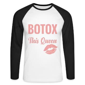 Infirmière esthétique : Donnez-moi ceci - T-shirt baseball manches longues Homme - blanc/noir - Devant - Nik (191cm)