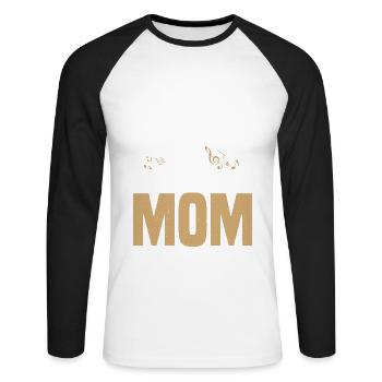 Maman vibraphone folle, fière et toujours bruyante - T-shirt baseball manches longues Homme - blanc/noir - Devant - Nik (191cm)