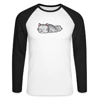 Only losers need a pancreas - Unisex Long Sleeve Baseball T-Shirt - white/black - Front - Nik (191cm)