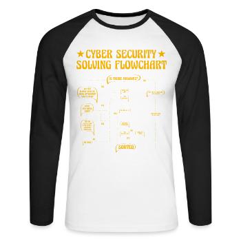 Cyber Security Solving Flowchart - Unisex Long Sleeve Baseball T-Shirt - white/black - Front - Nik (191cm)