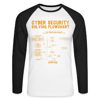 Cyber Security Solving Flowchart - Unisex Long Sleeve Baseball T-Shirt - white/black - Front - Nik (191cm)