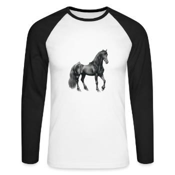 Welchen Teil Meines Nachbarn Verstehen Sie Nicht? - Unisex Baseballshirt langarm - Weiß/Schwarz - Vorne - Nik (191cm)