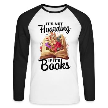 Livre de lecture Merch Booktok Livre cadeau livresque - T-shirt baseball manches longues Homme - blanc/noir - Devant - Nik (191cm)