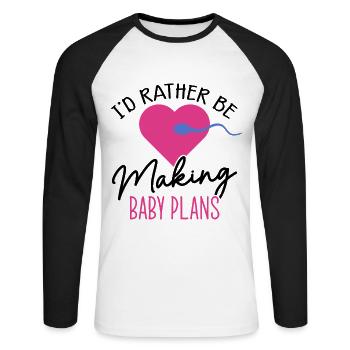 Surrogate Mother IVF Transfer Day - Unisex Long Sleeve Baseball T-Shirt - white/black - Front - Nik (191cm)