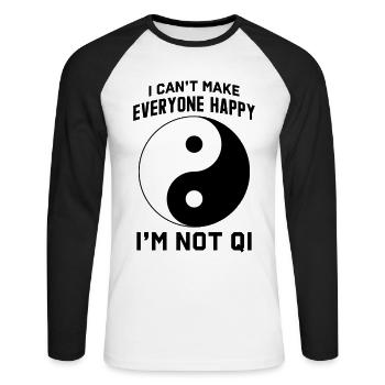 Chinese Medicine Tcm - Unisex Long Sleeve Baseball T-Shirt - white/black - Front - Nik (191cm)