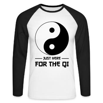 Chinese Medicine Tcm - Unisex Long Sleeve Baseball T-Shirt - white/black - Front - Nik (191cm)