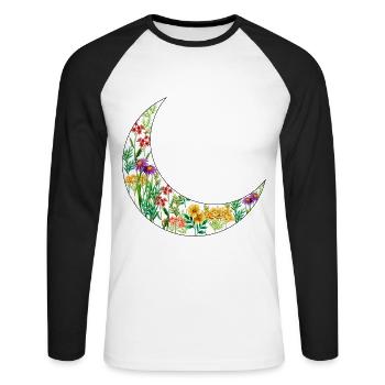 Wildflowers Flowers - Unisex Long Sleeve Baseball T-Shirt - white/black - Front - Nik (191cm)