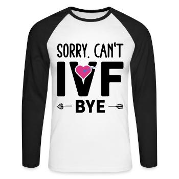 Surrogate Mother IVF Transfer Day - Unisex Long Sleeve Baseball T-Shirt - white/black - Front - Nik (191cm)