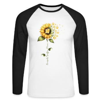 In Sonnenblumenhaus Ist Mein Brüsseler Griffon - Unisex Baseballshirt langarm - Weiß/Schwarz - Vorne - Nik (191cm)