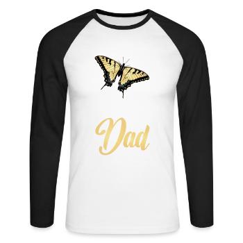 Tiger Swallowtails Butterflies Tiger Dad - Unisex Long Sleeve Baseball T-Shirt - white/black - Front - Nik (191cm)