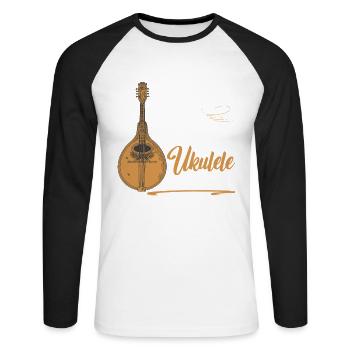 Ich Würde Es Nicht Riskieren, Es Als Ukulele Zu - Unisex Baseballshirt langarm - Weiß/Schwarz - Vorne - Nik (191cm)