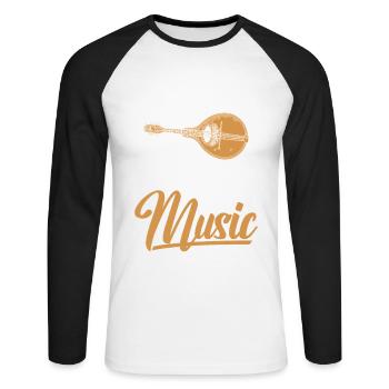 Mandolin is the bacon of music - Unisex Long Sleeve Baseball T-Shirt - white/black - Front - Nik (191cm)