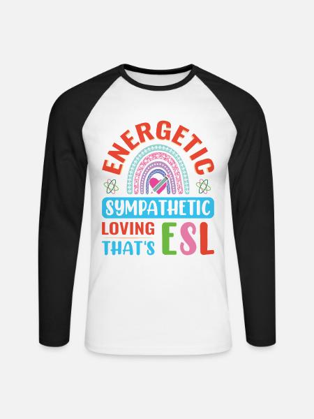 ESL-Lehrer ESL Unterricht - Unisex Baseballshirt langarm - Weiß/Schwarz