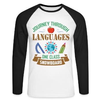 ESL-Lehrer ESL Unterricht - Unisex Baseballshirt langarm - Weiß/Schwarz - Vorne - Nik (191cm)